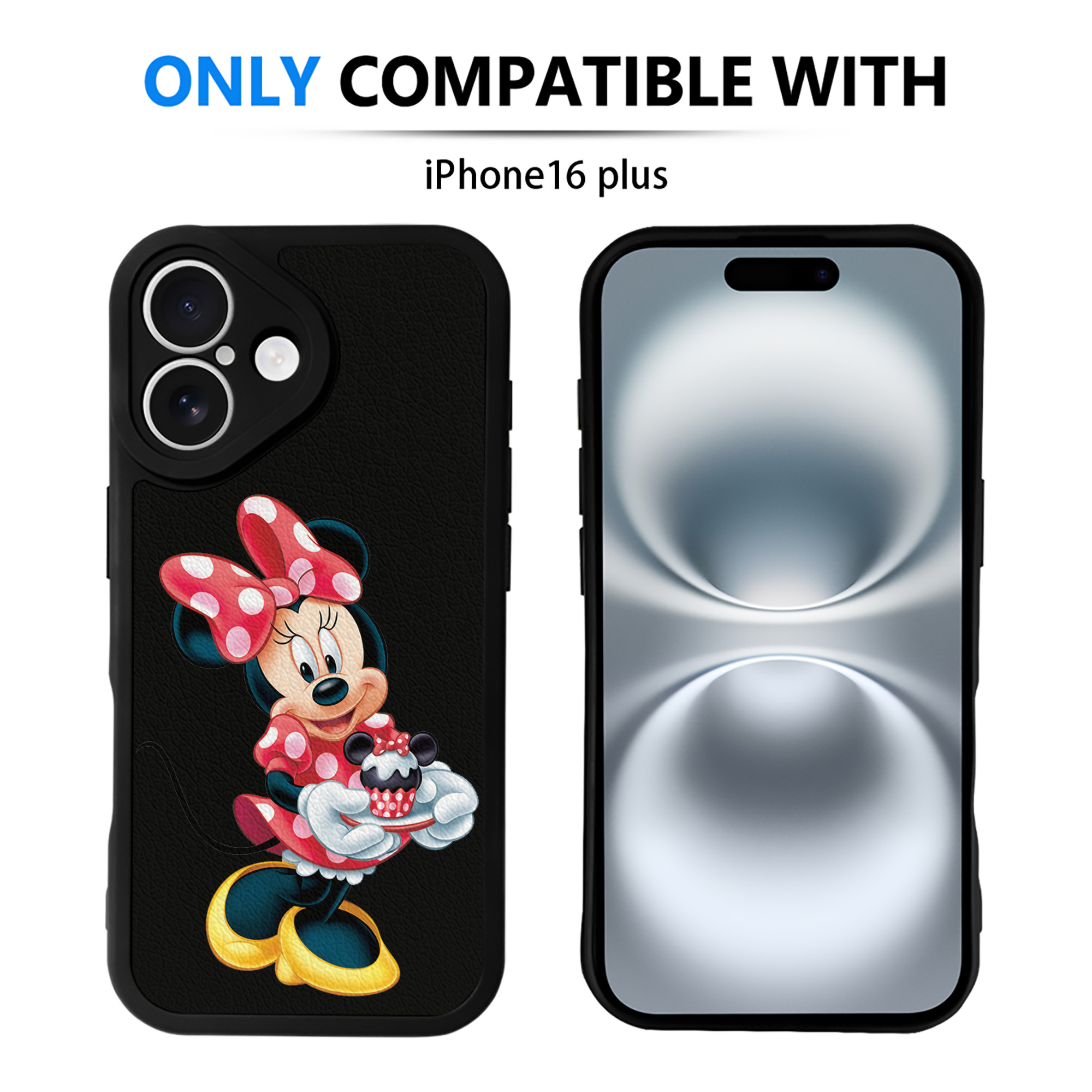 （画像用） ミッキーマウス Mickey Mouse 【iPhone 16シリーズ対応】シリコンスマホケース（レザー調） 材質：シリコン
